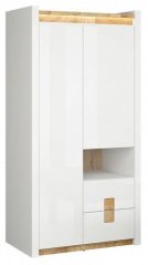 ALAMEDA skříň, bílý lesk/dub westminster