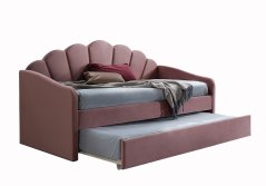 BELLA VELVET postel, šedá, 2x 90x200
