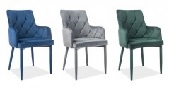 RICARDO VELVET židle, modrá, šedá, zelená