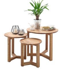 FAYE sada 3 ks konferenčních stolků, dub