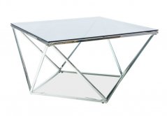 SILVER A konferenční stolek, stříbrná