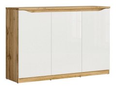 NUIS komoda, dub wotan/bílý lesk