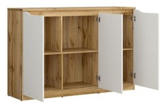 NUIS komoda, dub wotan/bílý lesk