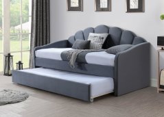 BELLA VELVET postel, šedá, 2x 90x200
