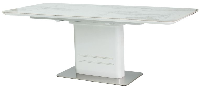 CARTIER CERAMIC jídelní stůl, bílý lak/mramor