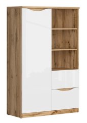 NUIS regál, dub wotan/bílý lesk