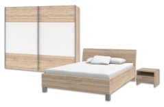 DUO ložnice, KOMPLET - šatní skříň +postel+ noční stolky 2ks