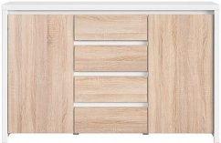 KASPIAN komoda KOM2D4S, bílá/dub sonoma
