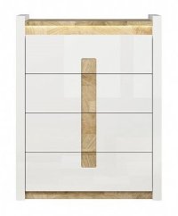 ALAMEDA komoda, bílý lesk/dub westminster
