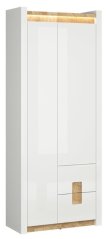 ALAMEDA skříň, bílý lesk/dub westminster