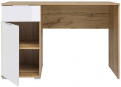 ZELE psací stůl, dub wotan/bílý lesk