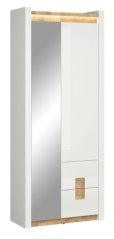 ALAMEDA skříň se zrcadlem, bílý lesk/dub westminster