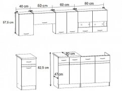 Kuchyňská sestava Junona Line 230, verze 2, bílá/bílý lesk/šedý wolfram