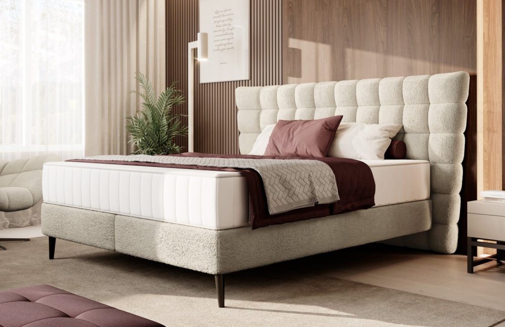 Designové čalouněné postele - Barva základní - Béžová