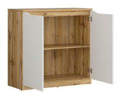 NUIS komoda, dub wotan/bílý lesk