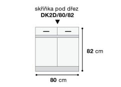 Junona Line skříňka DK2D/80/82, wenge/dub sonoma