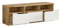NUIS TV stolek, dub wotan/bílý lesk