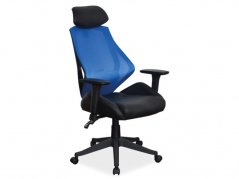 Q-406, kancelářská židle, černá/modrá