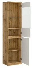 NUIS vitrína, dub wotan/bílý lesk