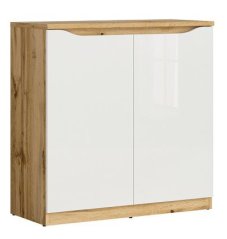 NUIS komoda, dub wotan/bílý lesk NUIS komoda, dub wotan/bílý lesk