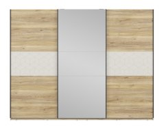 GLAMOUR šatní skříň SZF3D/270/210/3M, kašmír/dub mauvella