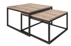 VINST 69+63 konferenční stolky, dub ribbek koňak