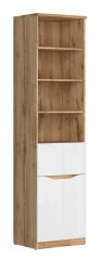 NUIS regál, dub wotan/bílý lesk