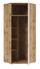 ZELE šatní skříň, dub wotan/bílý lesk