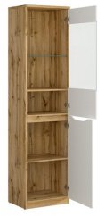 NUIS vitrína, dub wotan/bílý lesk