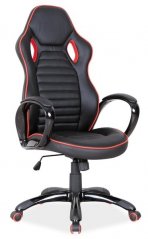 Q-105 kancelářská židle, černá + červené lemování