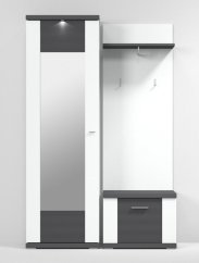 NATAN předsíňová stěna, bílá arctic/grafit