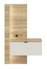GLAMOUR noční stolek KOM1S/L + LED, pravá, kašmír/dub mauvella