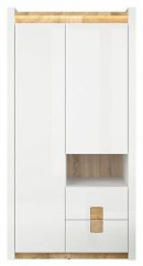 ALAMEDA skříň, bílý lesk/dub westminster