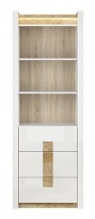 ALAMEDA regál, bílý lesk/dub westminster