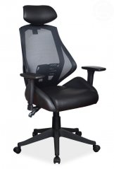 Q-406, kancelářská židle, černá/modrá