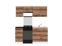 Kuchyňská sestava Junona Line 170, verze 2, bílá/dub delano tmavý