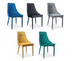 TRIX, VELVET, jídelní židle, šedá, modrá, zelená, žlutá, černá