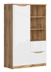 NUIS regál, dub wotan/bílý lesk