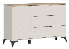 GLAMOUR komoda KOM1D3S, kašmír/dub mauvella