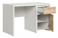 KASPIAN psací stůl BIU1D1S/120, bílá/dub sonoma